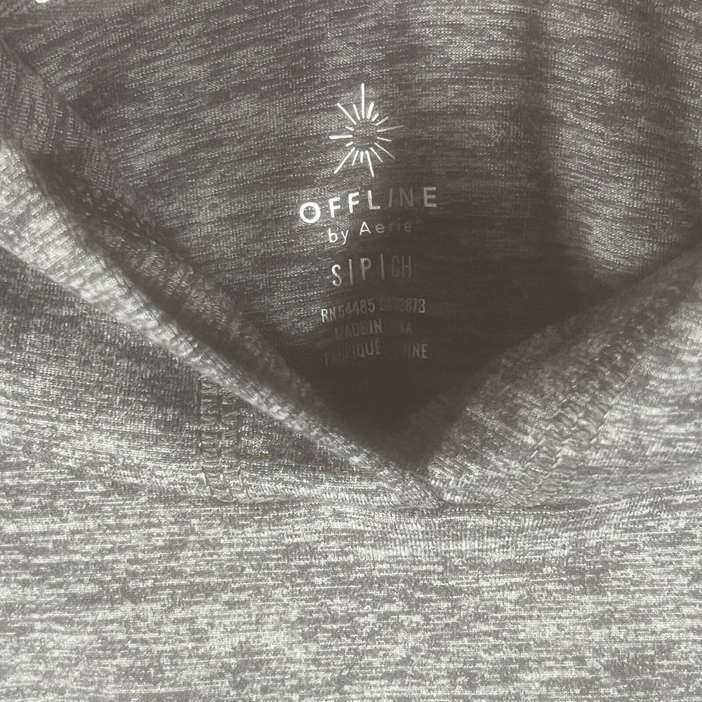 Offline By Aerie Pullover Womens S Grey Space Dye Long Sleeve - Picture 2 of 7